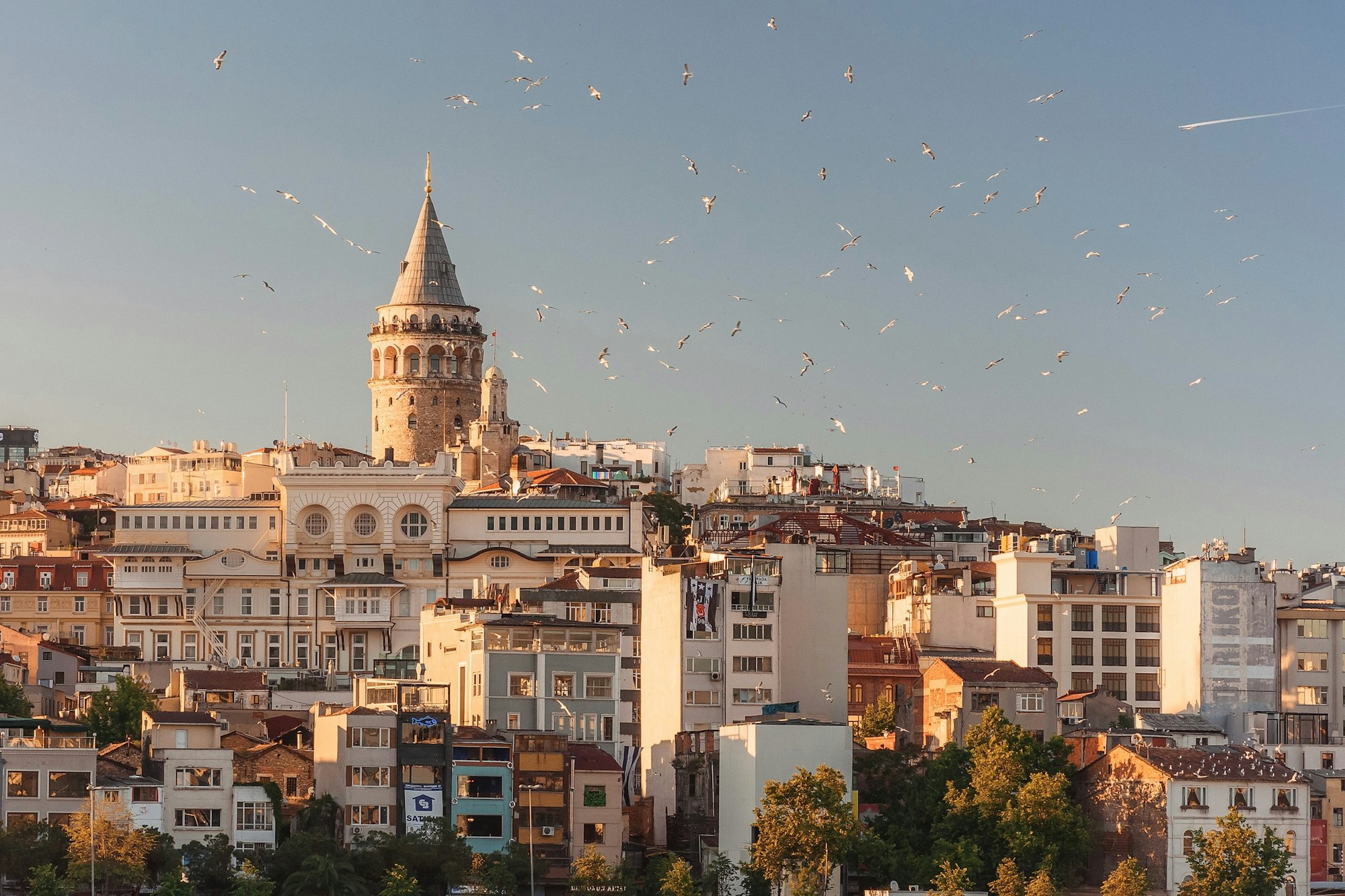 Bosphorus strait and historic minarets of Istanbul, Turkey